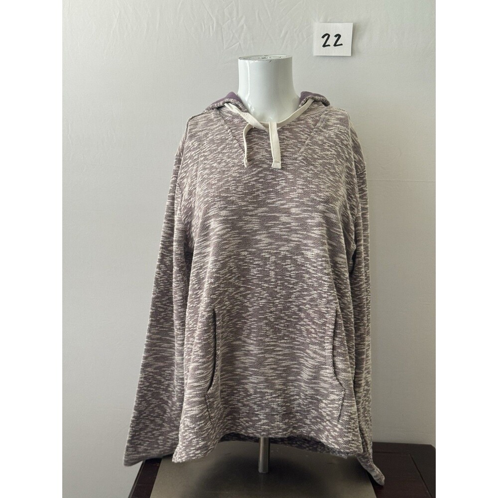 Hang Ten Hooded Pullover Sweater Purple Space Dye Knit Hoodie Women’s L